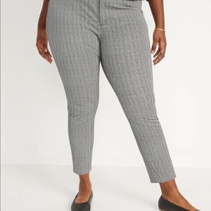 High-Waisted Pixie Printed Ankle Pants - Size 14 - Charcoal houndstooth